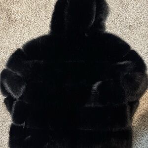 Luxurious Black Faux Fur Jacket